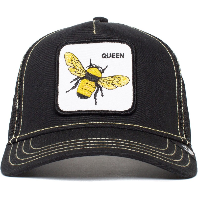 casquette-trucker-noire-abeille-queen-bee-goorin-bros