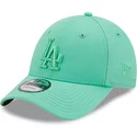 casquette-courbee-verte-ajustable-avec-logo-vert-9forty-league-essential-los-angeles-dodgers-mlb-new-era