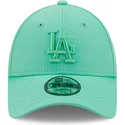 casquette-courbee-verte-ajustable-avec-logo-vert-9forty-league-essential-los-angeles-dodgers-mlb-new-era