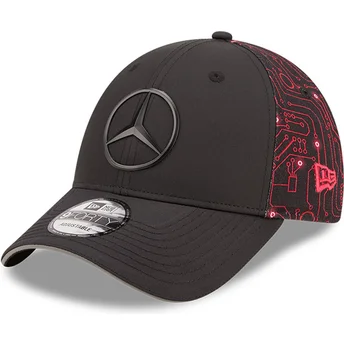 Casquette courbée noire et rouge ajustable 9FORTY eSports Grand Prix Mercedes Formula 1 New Era