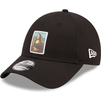 casquette-courbee-noire-ajustable-9forty-patch-mona-lisa-le-louvre-new-era