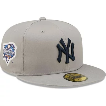 Casquette plate grise ajustée 59FIFTY Side Patch World Series New York Yankees MLB New Era