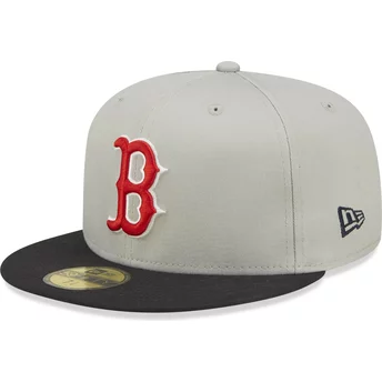 Casquette plate grise et noire ajustée 59FIFTY World Series Boston Red Sox MLB New Era