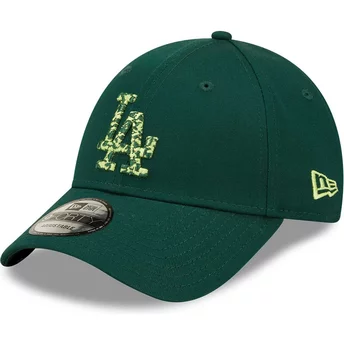 Casquette courbée verte ajustable avec logo vert 9FORTY Seasonal Infill Los Angeles Dodgers MLB New Era