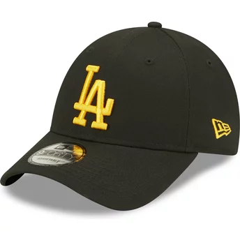 Casquette courbée noire ajustable avec logo jaune 9FORTY League Essential Los Angeles Dodgers MLB New Era
