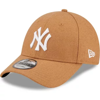 Casquette courbée marron ajustable 9FORTY The League Melton Wool New York Yankees MLB New Era