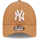 casquette-courbee-marron-ajustable-9forty-the-league-melton-wool-new-york-yankees-mlb-new-era