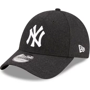 Casquette courbée noire ajustable 9FORTY The League Melton Wool New York Yankees MLB New Era