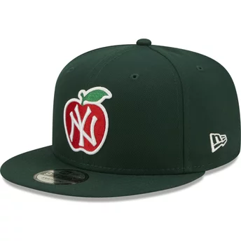Casquette plate verte foncé et rouge snapback 9FIFTY NY Apple New York Yankees MLB New Era