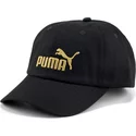casquette-courbee-noire-ajustable-avec-logo-dore-essentials-puma