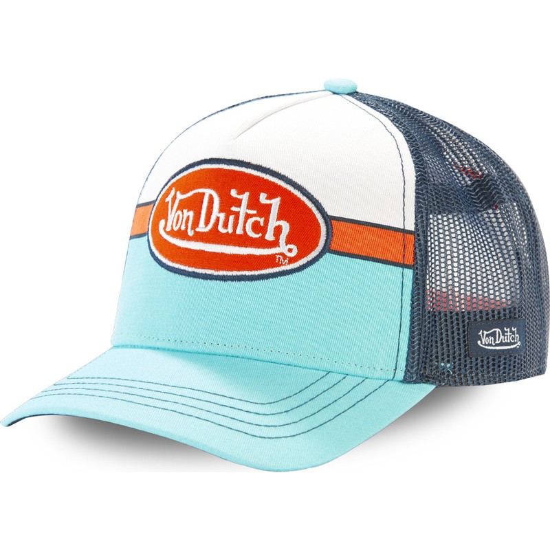 Casquette Trucker Bleue Blanche Et Orange Apil Blu Von Dutch