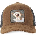 casquette-trucker-marron-peau-mouton-diable-tasmanie-fur1-taz2-looney-tunes-capslab