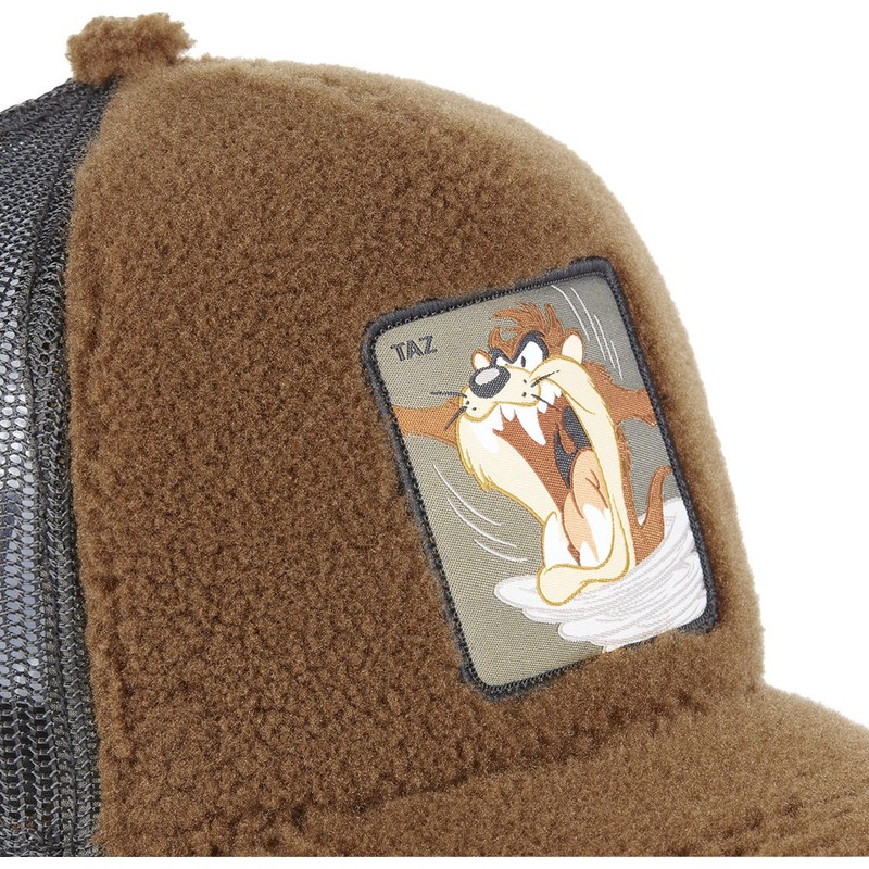 casquette-trucker-marron-peau-mouton-diable-tasmanie-fur1-taz2-looney-tunes-capslab