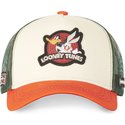 casquette-trucker-beige-verte-et-orange-bugs-bunny-et-daffy-duck-lo2-looney-tunes-capslab