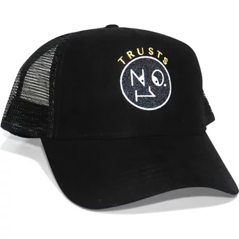 Casquette trucker noire Trusts No.1 Suede Black Gold Logo The No.1 Face