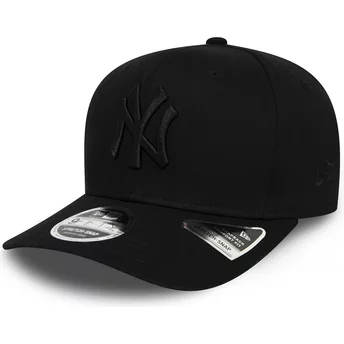Casquette courbée noire snapback avec logo noir 9FIFTY Tonal Stretch Snap New York Yankees MLB New Era