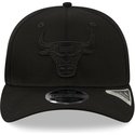 casquette-courbee-noire-snapback-avec-logo-noir-9fifty-tonal-stretch-snap-chicago-bulls-nba-new-era