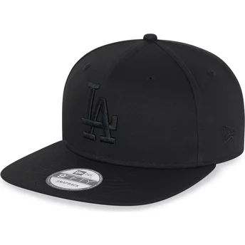 Casquette plate noire snapback avec logo noir 9FIFTY Los Angeles Dodgers MLB New Era