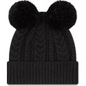 bonnet-noir-avec-pompom-avec-logo-noir-pour-femme-cuff-double-new-york-yankees-mlb-new-era