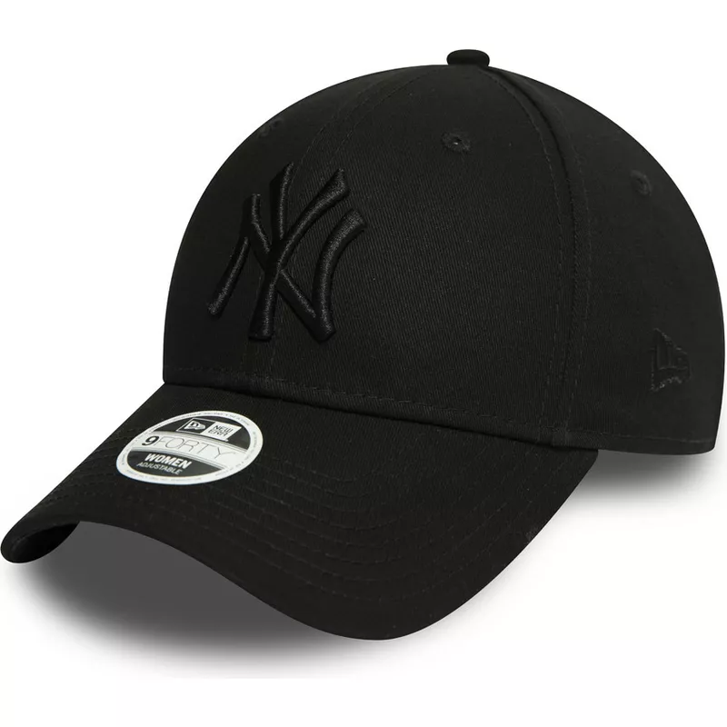 casquette-courbee-noire-ajustable-avec-logo-noir-pour-femme-9forty-essential-new-york-yankees-mlb-new-era