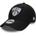 casquette-courbee-noire-ajustable-9forty-print-infill-brooklyn-nets-nba-new-era