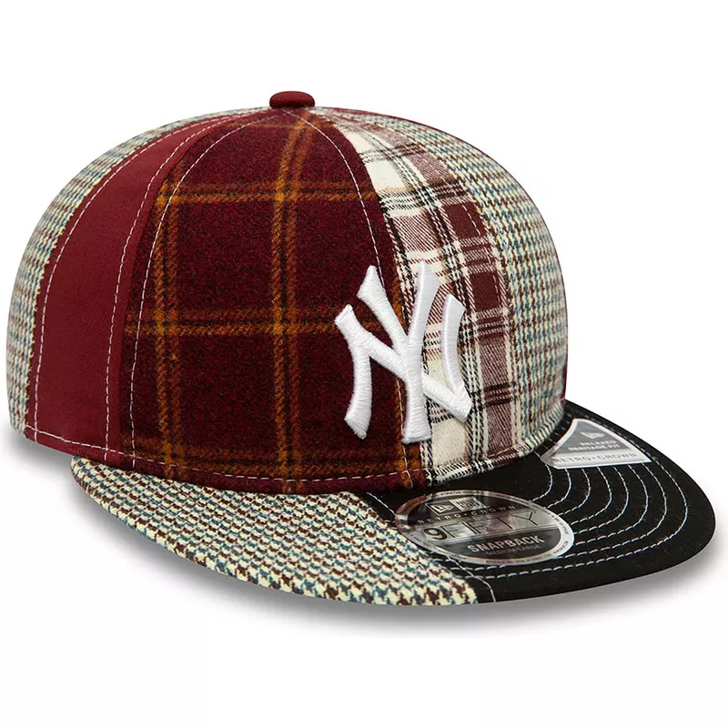 casquette-plate-rouge-et-noire-ajustable-9fifty-patch-panel-new-york-yankees-mlb-new-era