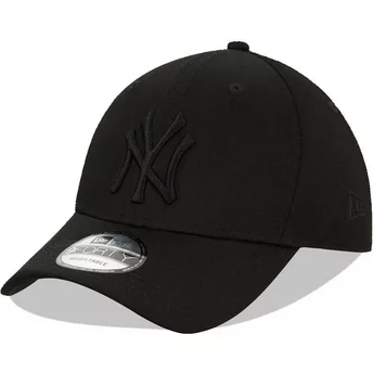 Casquette courbée noire snapback avec logo noir 9FORTY League Essential New York Yankees MLB New Era
