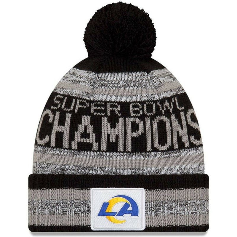 bonnet-noir-avec-pompom-parade-knit-super-bowl-champions-lvi-2022-los-angeles-rams-nfl-new-era