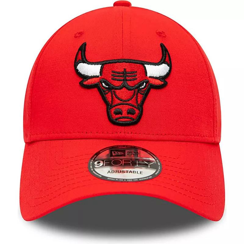 casquette-courbee-rouge-ajustable-9forty-team-side-patch-chicago-bulls-nba-new-era