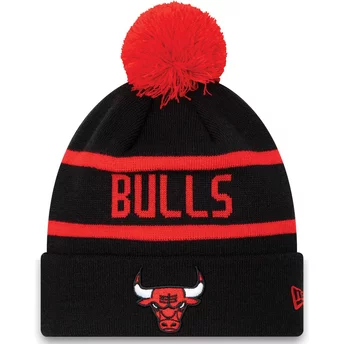 Bonnet noir et rouge avec pompom Cuff Jake Chicago Bulls NBA New Era