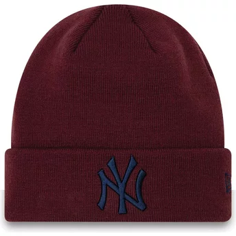 Bonnet grenat avec logo bleu marine Cuff League Essential New York Yankees MLB New Era