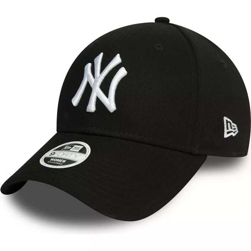 casquette-courbee-noire-ajustable-pour-femme-9forty-essential-new-york-yankees-mlb-new-era