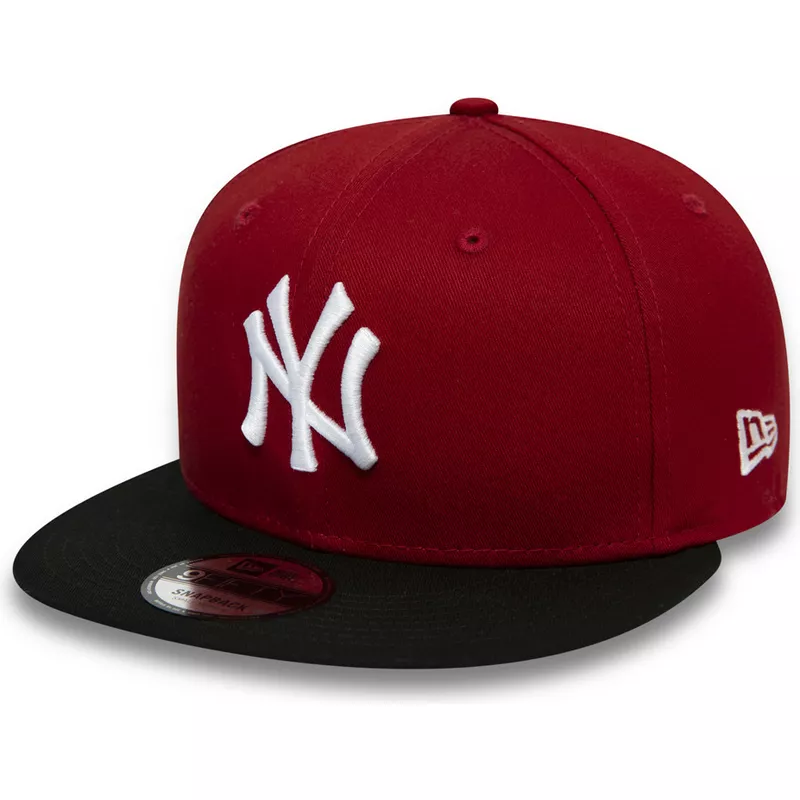 casquette-plate-rouge-et-noire-snapback-9fifty-colour-block-new-york-yankees-mlb-new-era
