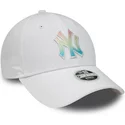casquette-courbee-blanche-ajustable-pour-femme-con-logo-multicolore-9forty-ombre-infill-new-york-yankees-mlb-new-era