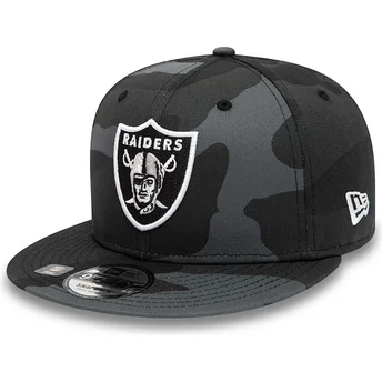 Casquette plate camouflage noire snapback 9FIFTY Team Las Vegas Raiders NFL New Era