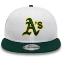 casquette-plate-blanche-et-verte-snapback-rickey-henderson-9fifty-crown-patches-oakland-athletics-mlb-new-era