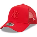 casquette-trucker-rouge-avec-logo-rouge-a-frame-tonal-mesh-new-york-yankees-mlb-new-era