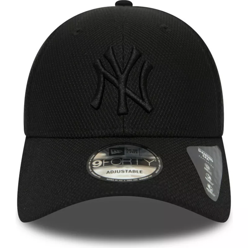 casquette-courbee-noire-ajustable-avec-logo-noir-9forty-diamond-era-new-york-yankees-mlb-new-era