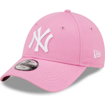 Casquette courbée rose ajustable pour enfant 9FORTY League Essential New York Yankees MLB New Era