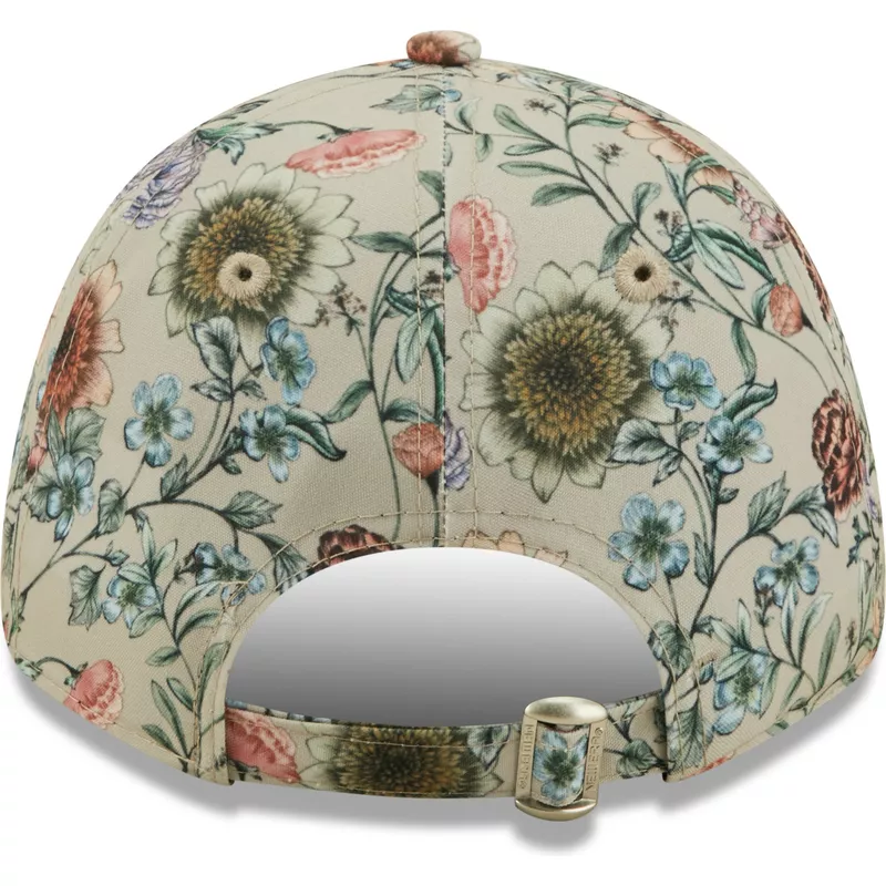 casquette-courbee-beige-ajustable-pour-femme-9forty-all-over-print-floral-new-york-yankees-mlb-new-era
