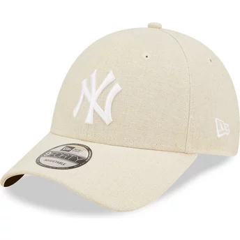 Casquette courbée beige ajustable 9FORTY Linen New York Yankees MLB New Era
