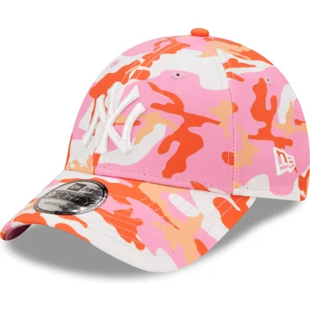Casquette courbée rose ajustable 9FORTY All Over Print Seasonal New York Yankees MLB New Era