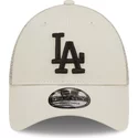 casquette-trucker-beige-ajustable-a-frame-home-field-los-angeles-dodgers-mlb-new-era