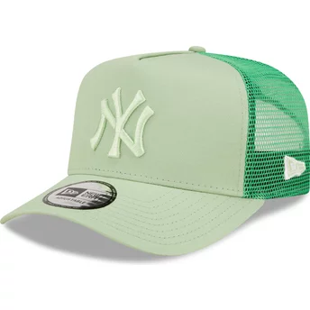 Casquette trucker verte claire avec logo vert A Frame Tonal Mesh New York Yankees MLB New Era