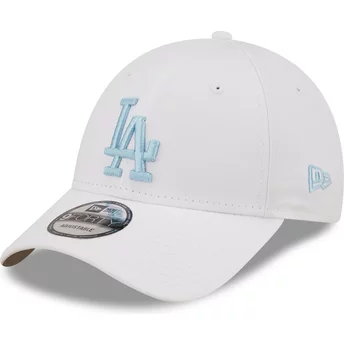 Casquette courbée blanche ajustable avec logo bleu 9FORTY League Essential Los Angeles Dodgers MLB New Era