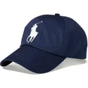 casquette-courbee-bleue-marine-ajustable-avec-logo-blanc-big-pony-chino-classic-sport-polo-ralph-lauren