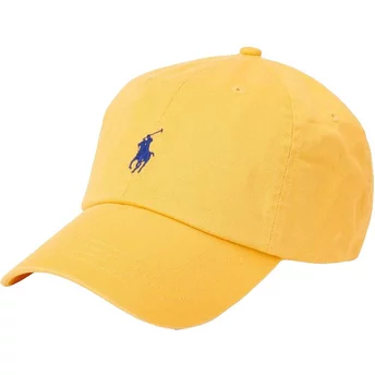 Casquette courbée jaune ajustable avec logo bleu Cotton Chino Classic Sport Polo Ralph Lauren