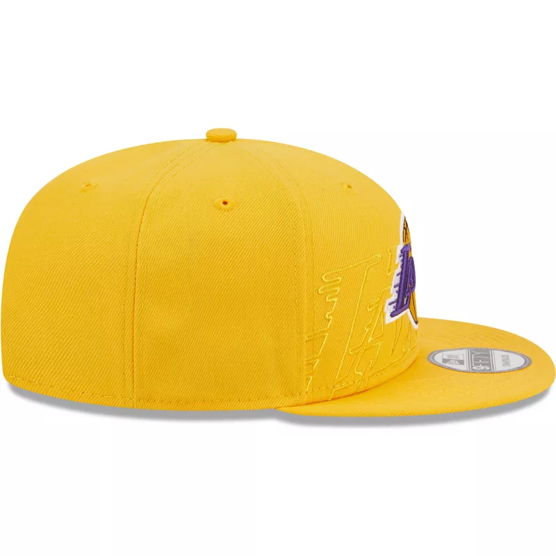 casquette-plate-jaune-snapback-9fifty-draft-edition-2023-los-angeles-lakers-nba-new-era