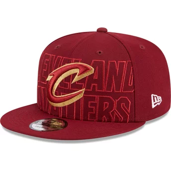 Casquette plate rouge snapback 9FIFTY Draft Edition 2023 Cleveland Cavaliers NBA New Era