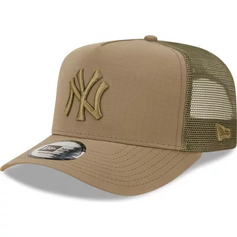 Casquette trucker verte avec logo vert A Frame Tech Ripstop New York Yankees MLB New Era